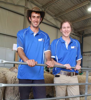 Sheep and wool industry scholarship winners Josh Molloy, "Ellwood", Yerong Creek and Emily Anderson "Lower Sylvia Vale", Binda. Picture: Nikki Reynolds